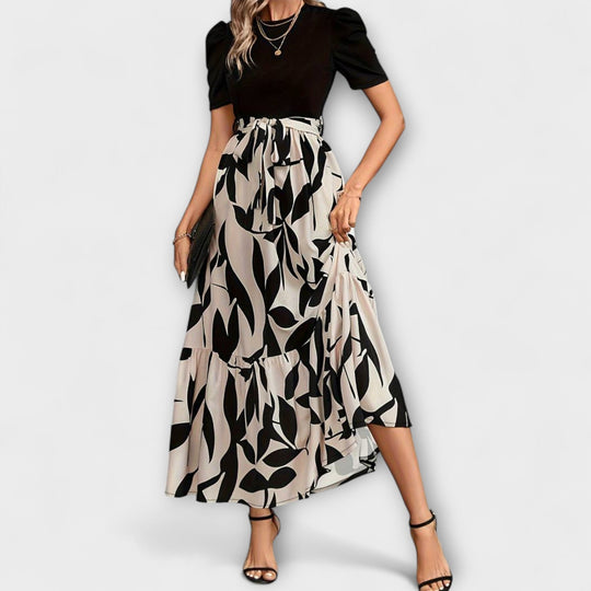 Luna - Suvine kleit lillemustriga ja ümmarguse kaelusega