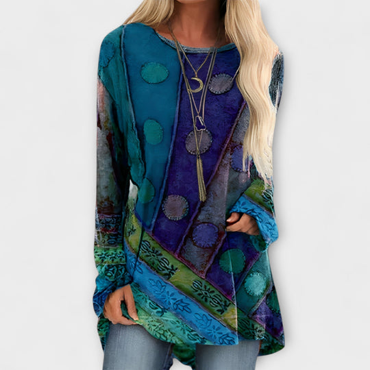 Stiilne naiste bluzon etnilise mustriga