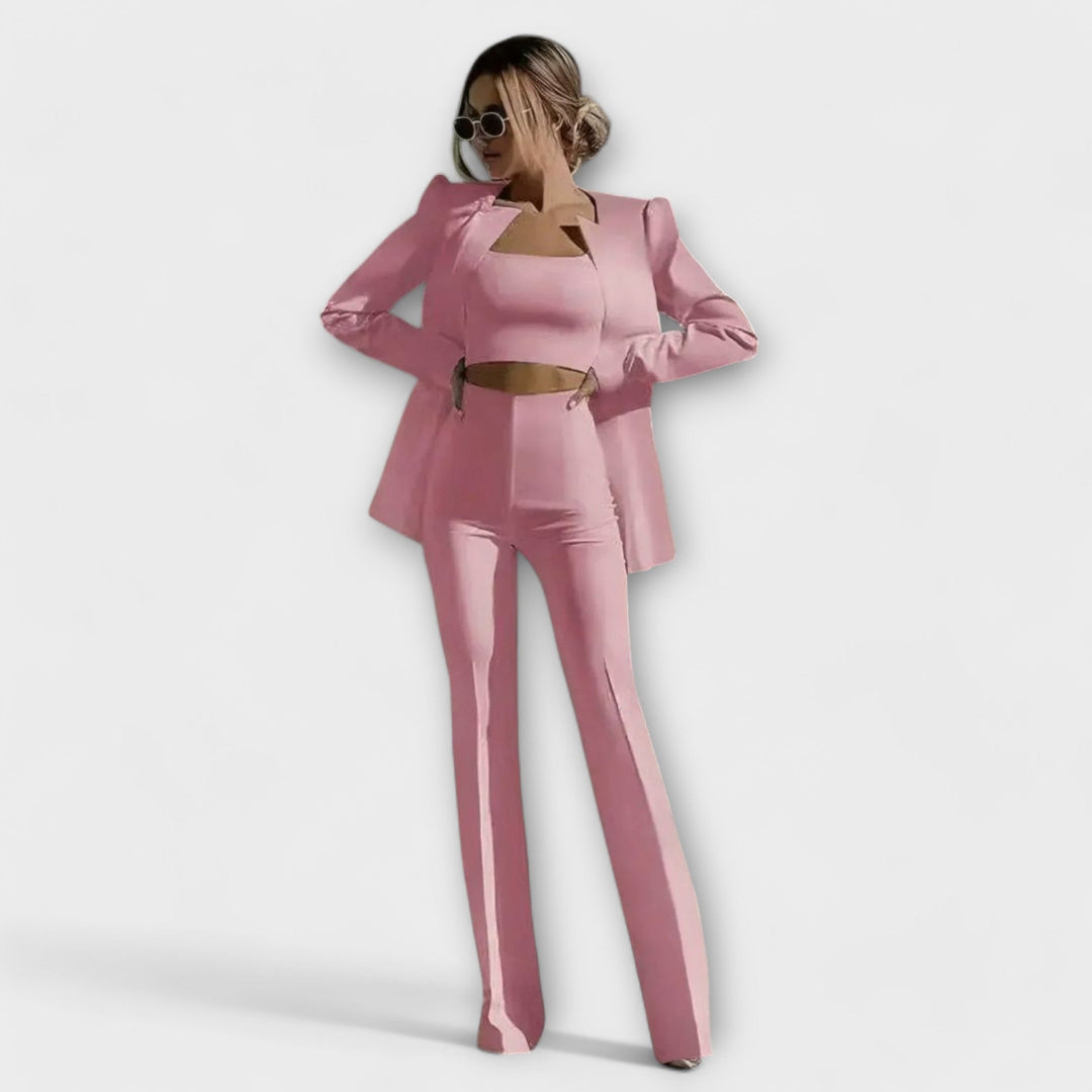 Selina - Stiilne 3-osaline komplekt (Sakko, Ülemine, Püksid)