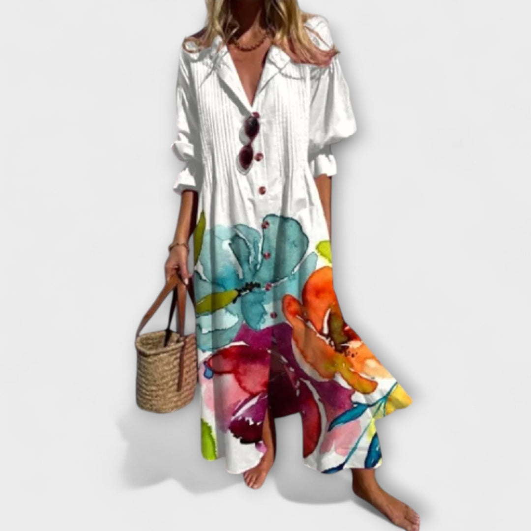 Lila - Mugav maksi kleit kõhu kattega