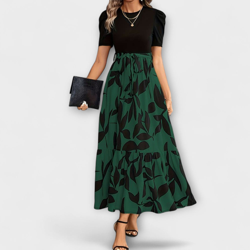 Luna - Suvine kleit lillemustriga ja ümmarguse kaelusega