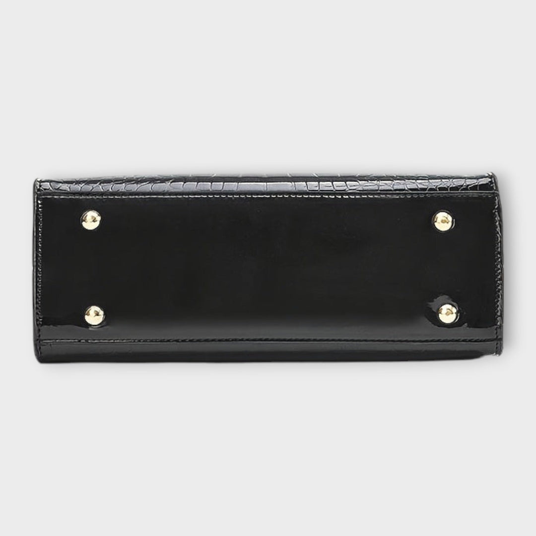 Lora. - Sädelev krokodilli nahkaga käekott